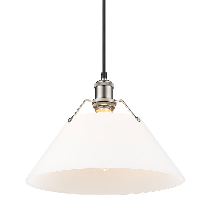Weatherford 1 - Light Pendant, Pewter, 131.5" H x 14" W x 14" D, Opal Glass