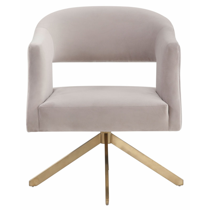 Fauteuil pivotant en polyester 18,9 cm de large Teterboro, Taupe pâle