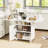47" Wood Folding Dining Table With Storage Rack And Cabinet,Removable Entryway Table With 6 Wheels,Marble Kitchen Island,Side Table And Coffee Table Versatile Table Space Saving