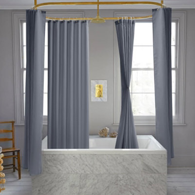 Miltiadis Shower Curtain with Hooks Included