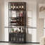 Armoire-bar industrielle avec porte-bouteilles en bois
