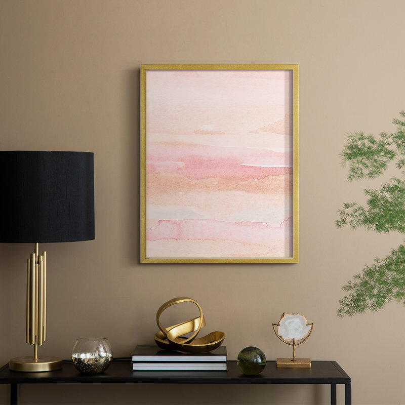 Rose Fade II, reproduction encadrée - bois massif, H 30 po x l 24 po, Doré