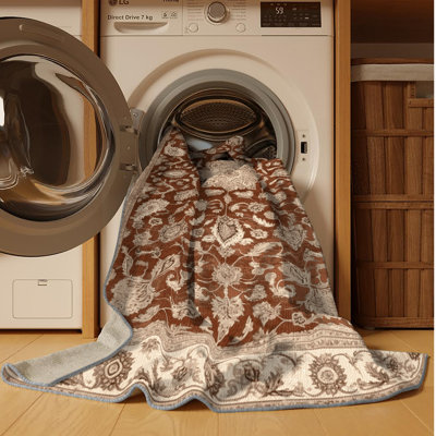 Tapis persan gris lavable à la machine