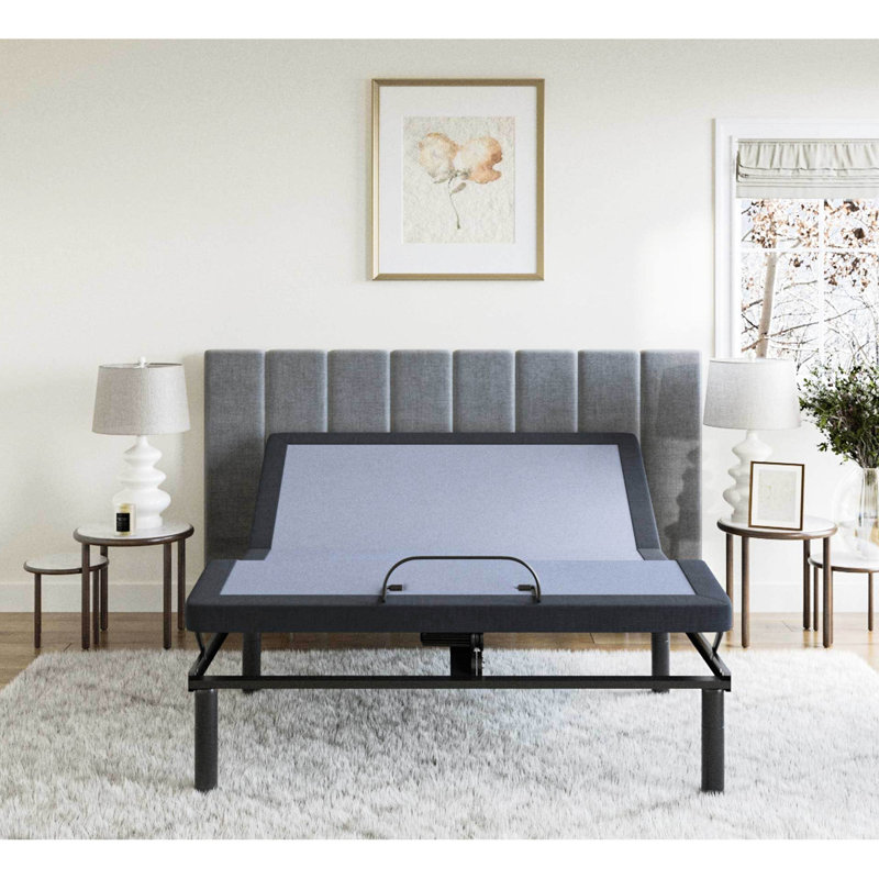 Grand lit réglable Bt2500 - Altération de position, télécommande sans fil, position de mémoire programmable, réglable pour la tête et les pieds, massage du corps, lampe de poche intégrée, base pleine capacité de 850 lb