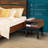 2-Pcs Bedroom Set – Solid Wood King Platform Bed Frame & Matching Nightstand, Mid-Century Modern, Walnut Finish, 800 lbs Capacity, No Box Spring Needed-91715942-91715943