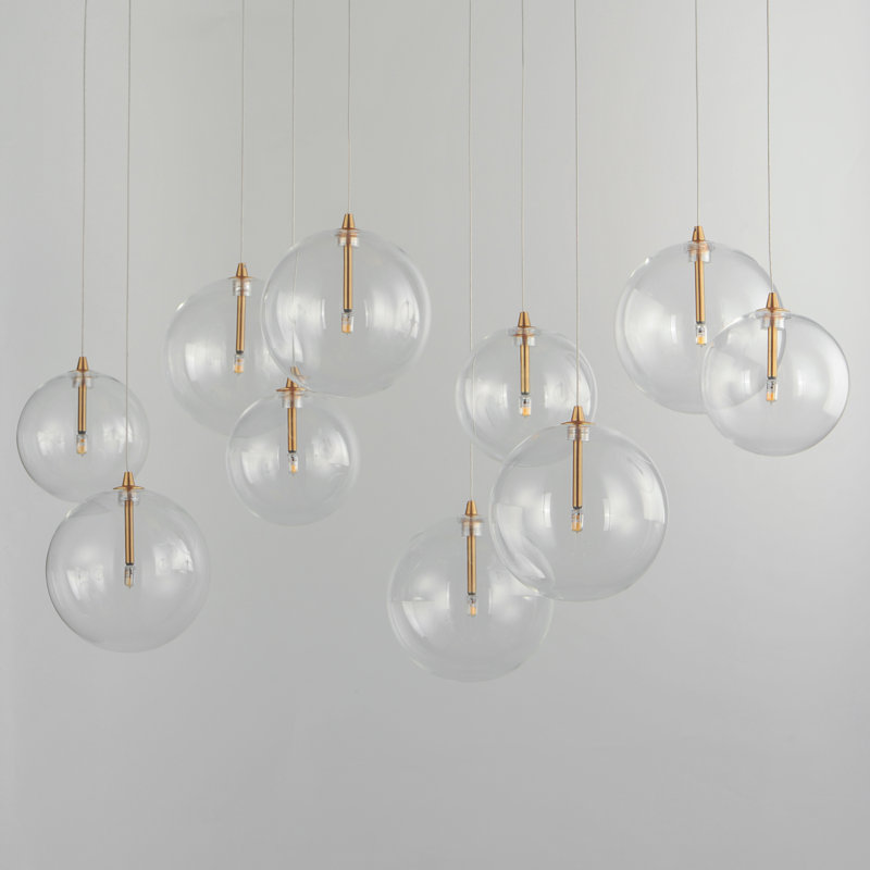 Global-Multi-Light Pendant, Natural Aged Brass