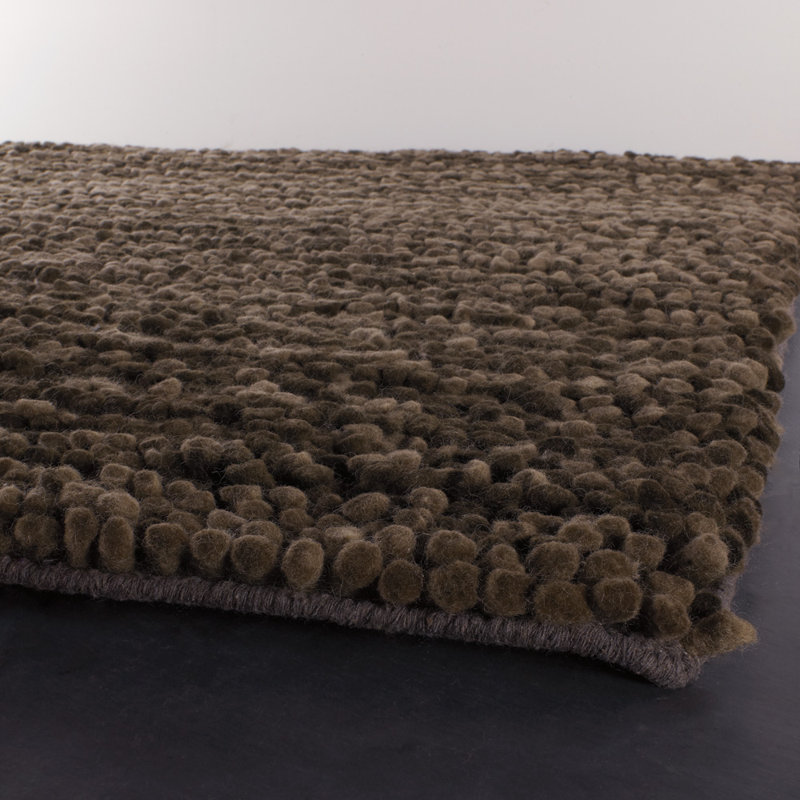 Tapis de la zone brune laine Lemuel, Rectangle 5 pi x 7 pi 6 po