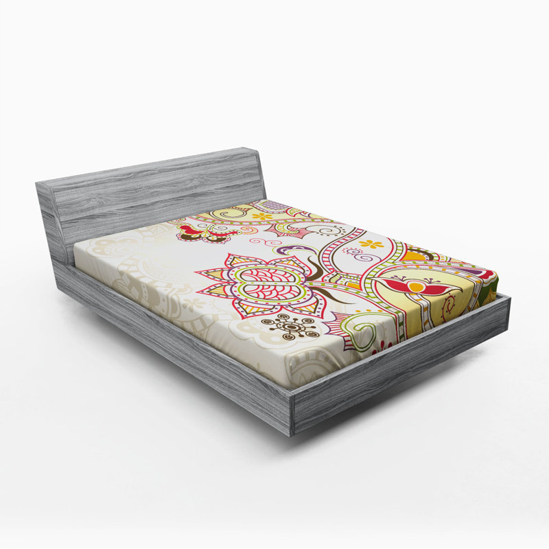 Microfiber Floral Fitted Sheet, Full Fitted Sheet