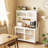 Freestanding Kitchen Sideboard with Wheels and Adjustable Shelves