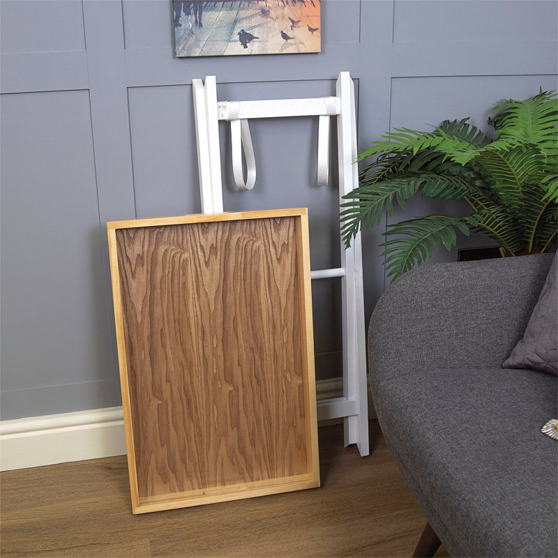 Byer Folding tray table , White/Wood