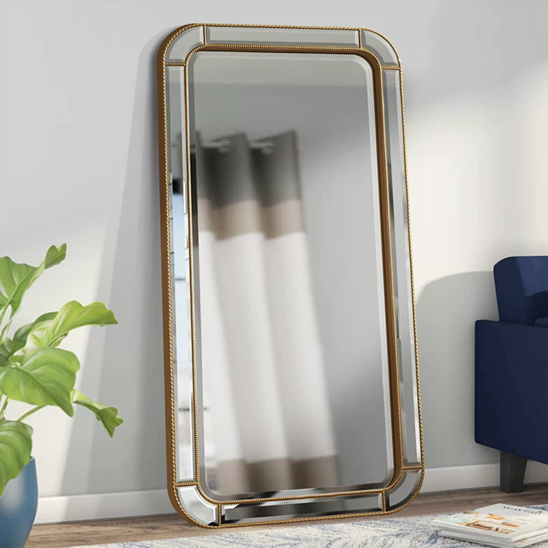 Miroirs rectangulaires pleine longueur en bois manufacturé