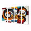 Whirling Swirls Retro Red and Blue I - Abstract Spirals Wall Art For Living Room 4 pièces-966426763