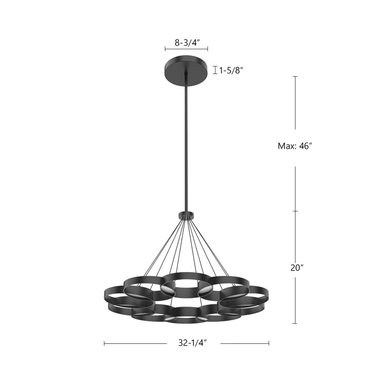 Maestro 1 - Light LED Pendant, Black/Gold