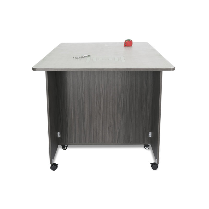 Gray Multi-Functional Cutting and Storage Table with Casters