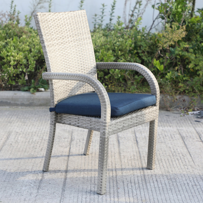Ensemble de table de salle à manger d'extérieur 9 pièces Balcones avec 8 chaises, Marine, Beige