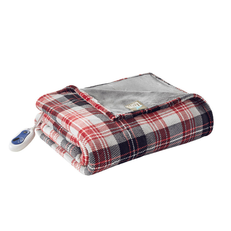 Gracie Mills Bates Oversized Plaid Plush Heated Throw