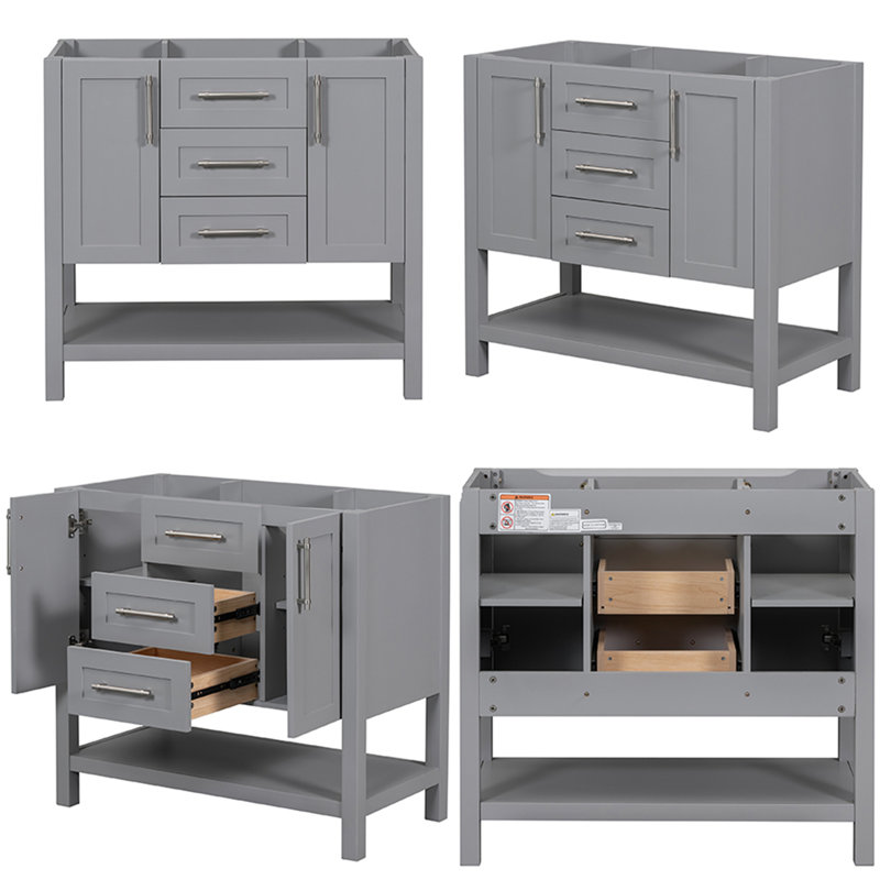 Meuble-lavabo de salle de bain ， Armoire seulement, gris