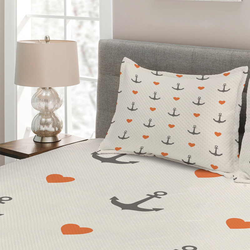 Coastal Polyester Coverlet, King Bedspread + 2 Shams