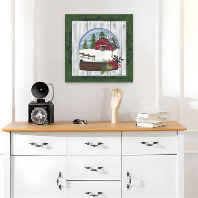 Barn Snow Globe 1 Piece Wrapped Canvas Wall Art