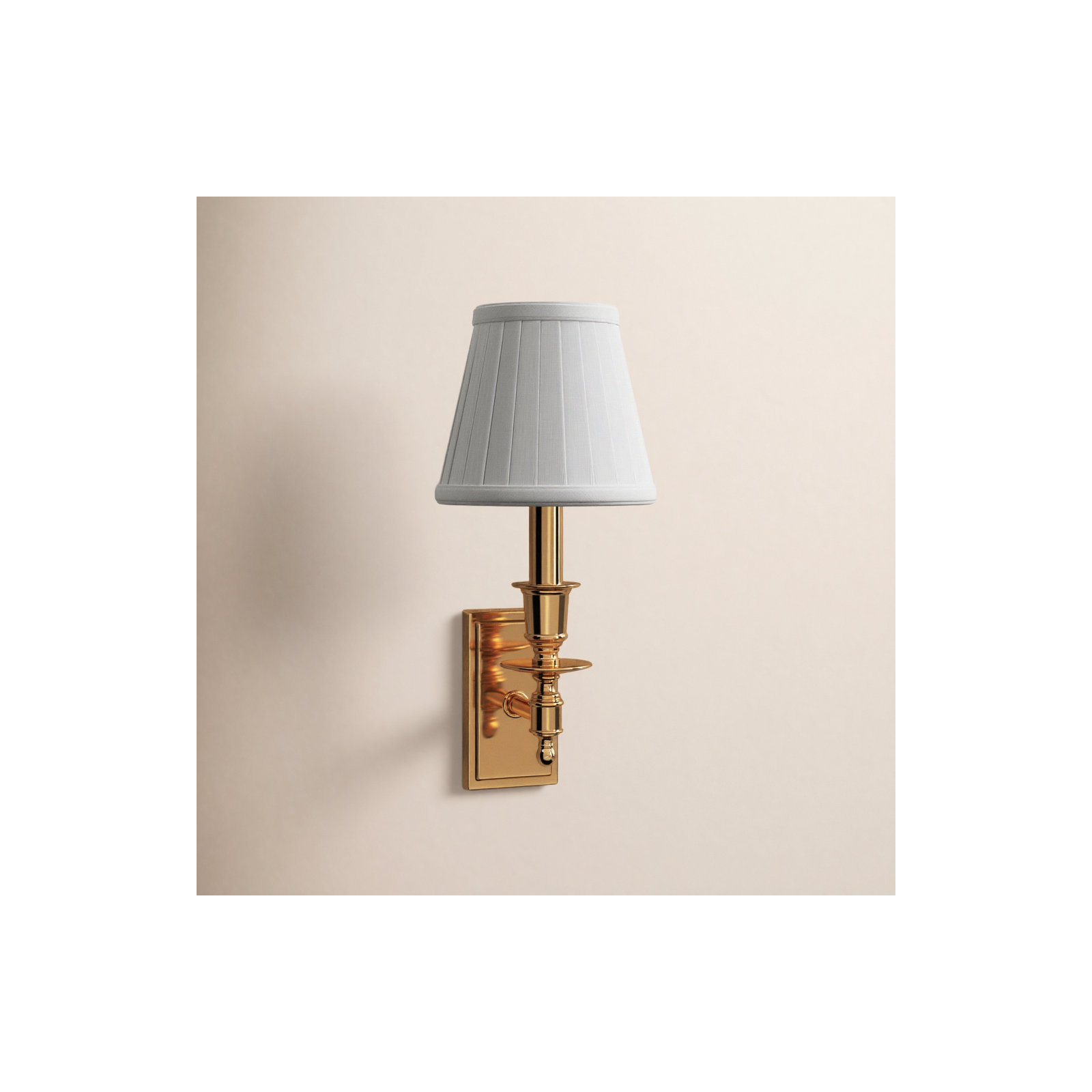 Lennon Single Light Steel Dimmable Candle Wall Light, Polished Brass