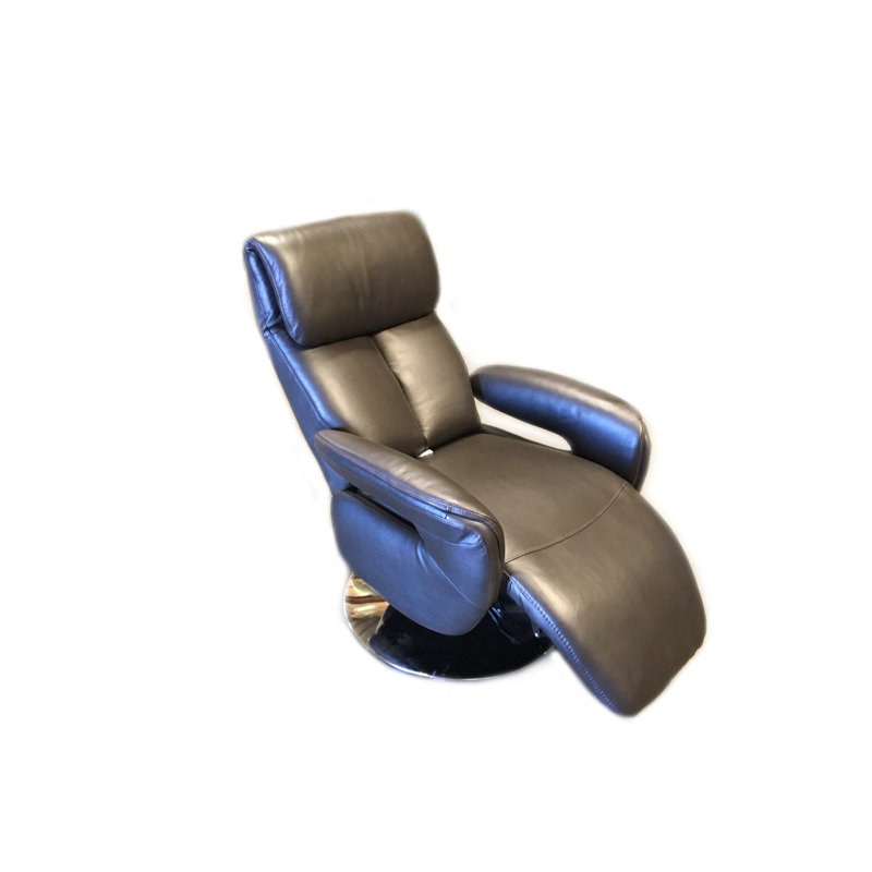 Fauteuil inclinable ergonomique en cuir véritable Romola, Cuir véritable brun