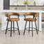 Tabouret de comptoir rembourré l 21,75 po avec repose-pieds en métal-2093207246