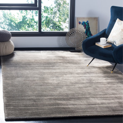 Mcelroy Hand-Woven Flatweave Wool Stone Gray Area Rug