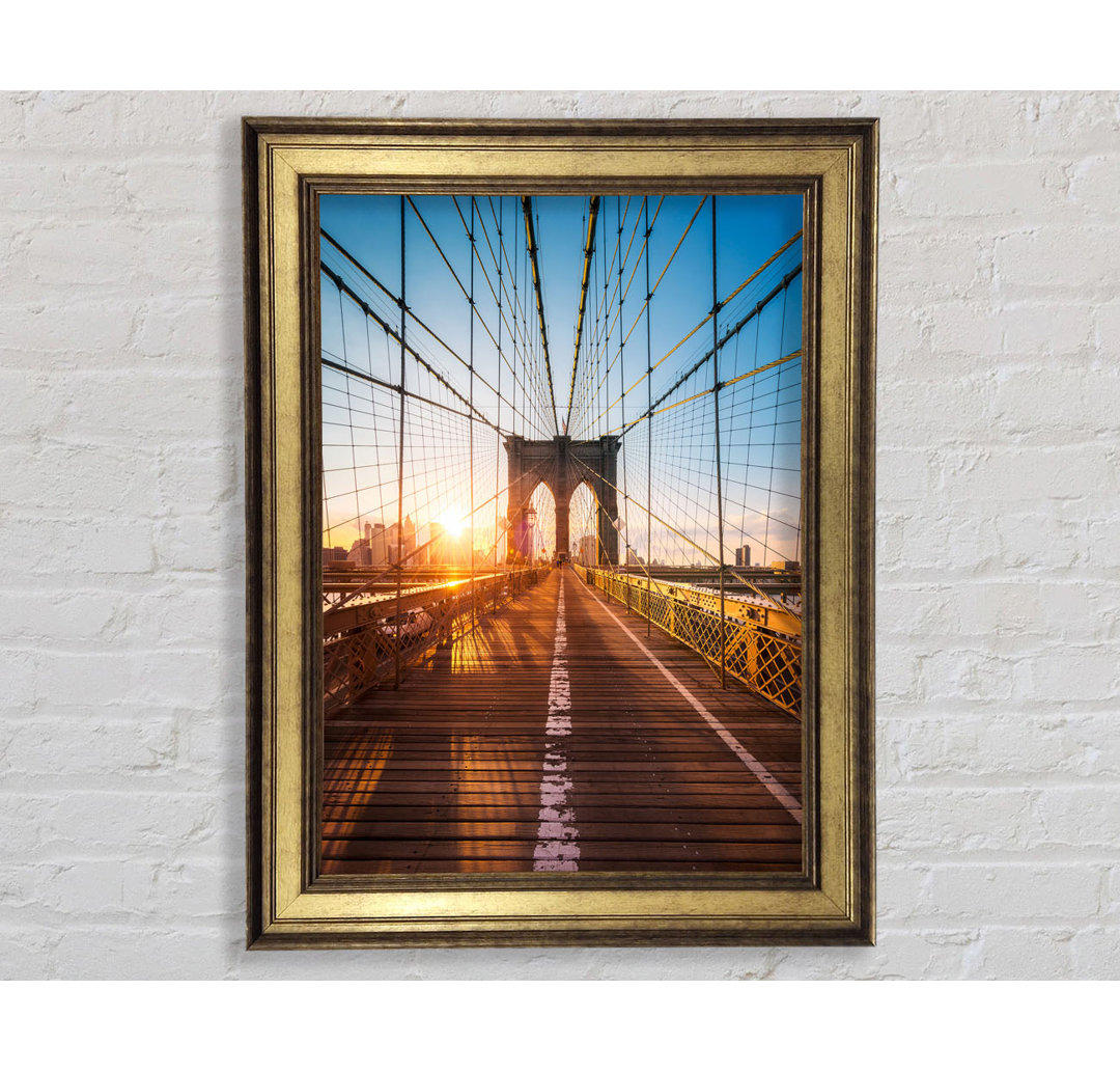 Brooklyn Bridge Sun - Einzelner Bilderrahmen Kunstdrucke