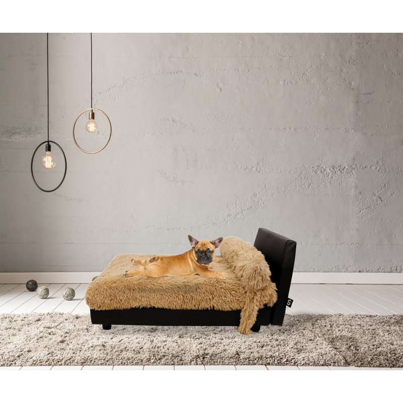 Lit orthopédique pour animaux Mid-Century, Moyen (H 18 po x l 20 po x P 28 po), Fauve