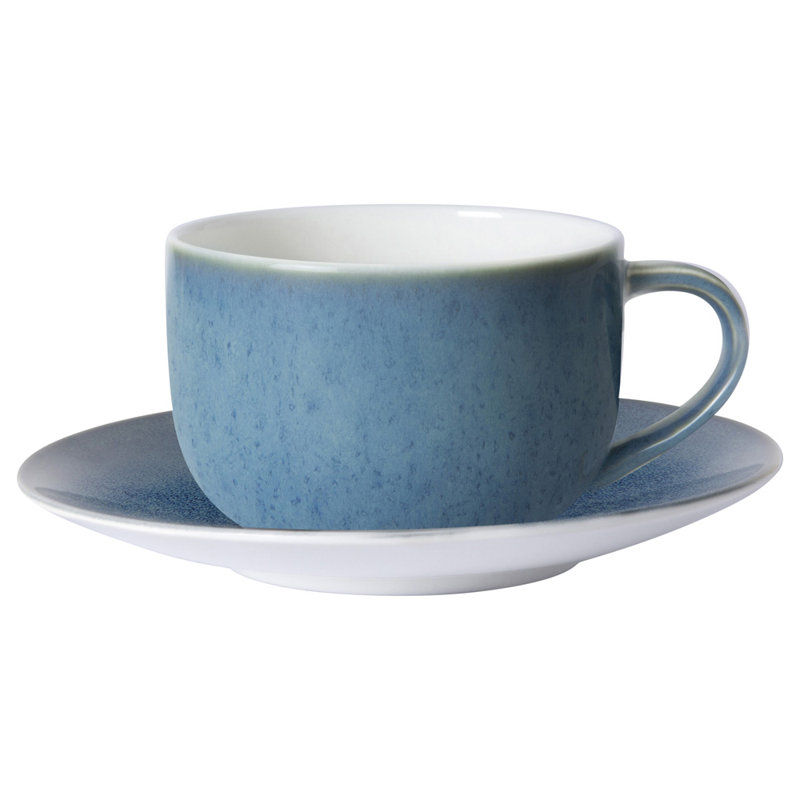 Art Glaze Handmade Bone China Saucer, Candied Sky