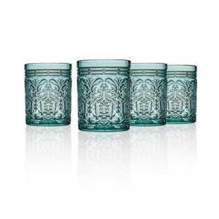 Godinger Green Glass Goblets, Set of 4 - Home Styling Works