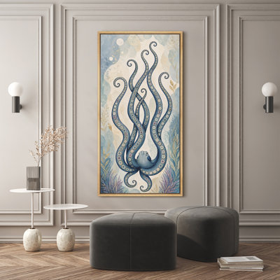 «Blue Octopus Ocean Marine Sea Life Art», très grandes photos, impression sur toile encadrée