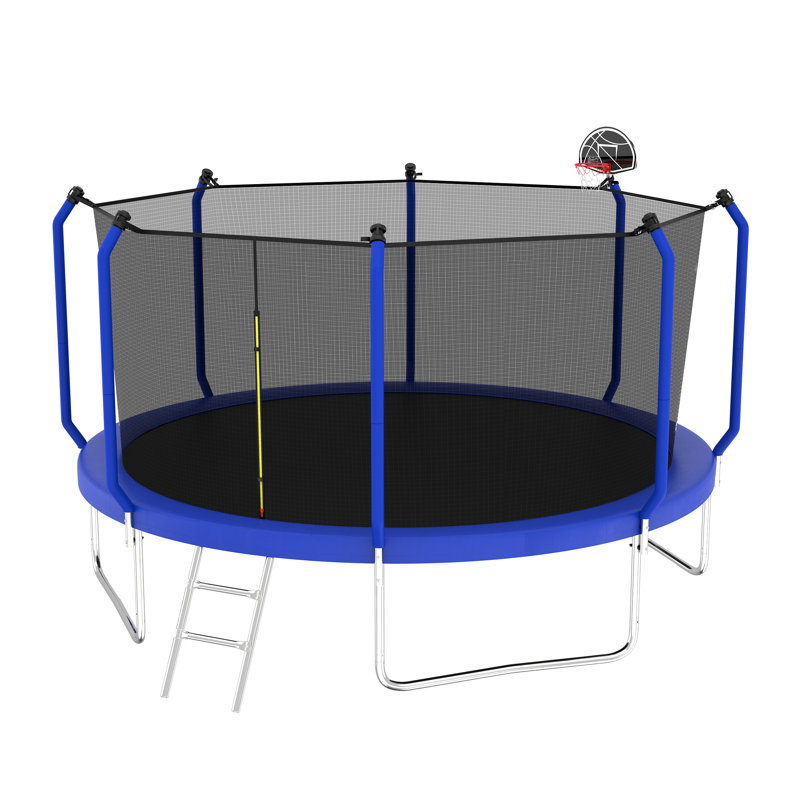 Trampoline avec panier de basketball, trampoline d'extérieur renforcé de type ASTM avec filet d'enclos