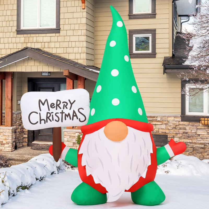 Gnome gonflable de Noël avec lumières DEL