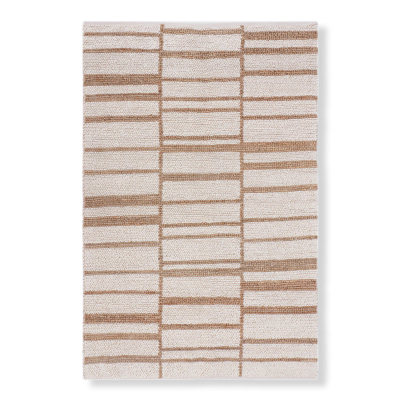 Abstract Area Rug in Beige/Brown, Rectangle 10' x 14'