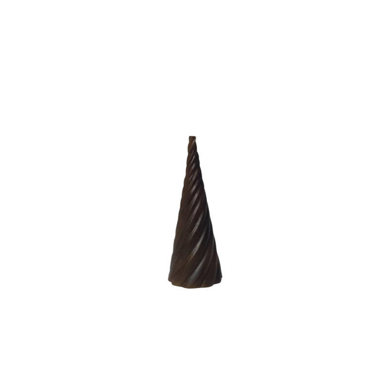 Extra Lg Christmas Tree w/Wavy Pattern Dark Walnut H 6.9" & Dia 5.6"