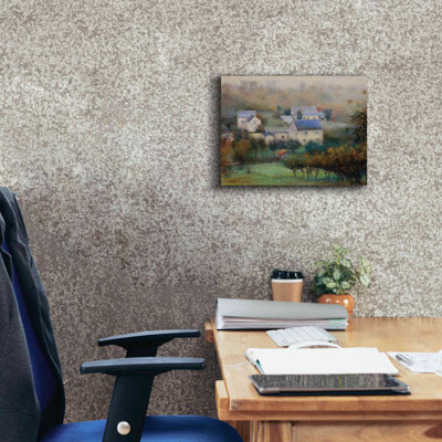 Campagne hameau - peinture sur toile tendue