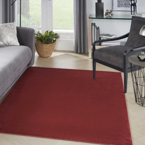 Mullican Sandy Solid Red Easy Care Indoor/Outdoor Area Rug