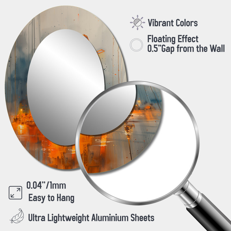 Miroir mural orange orange, 40 po x 30 po