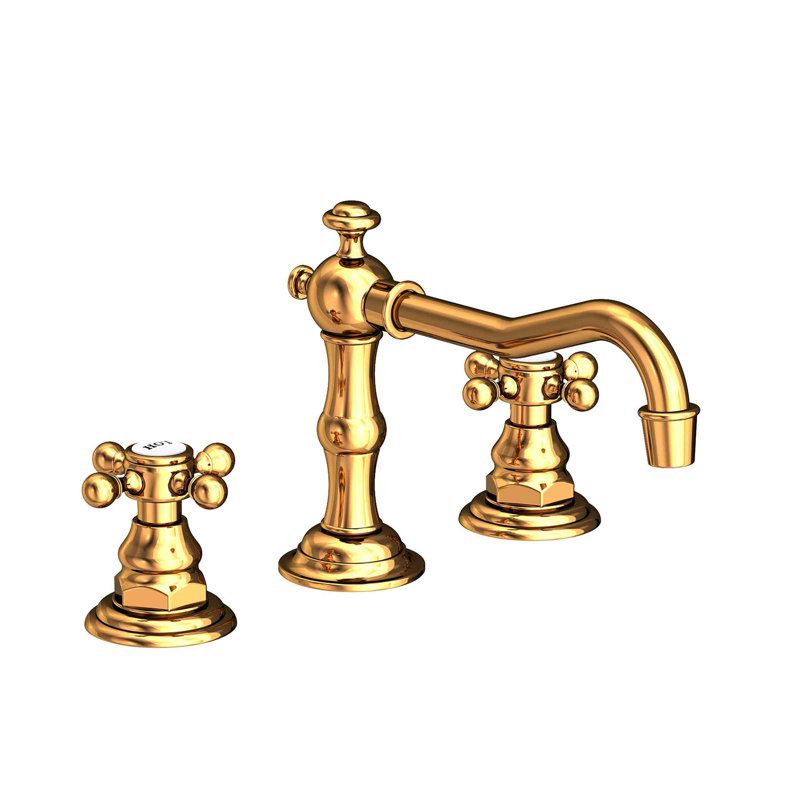 Chesterfield Widespread Bathroom Faucet with Drain Assembly, Polished Gold (PVD)