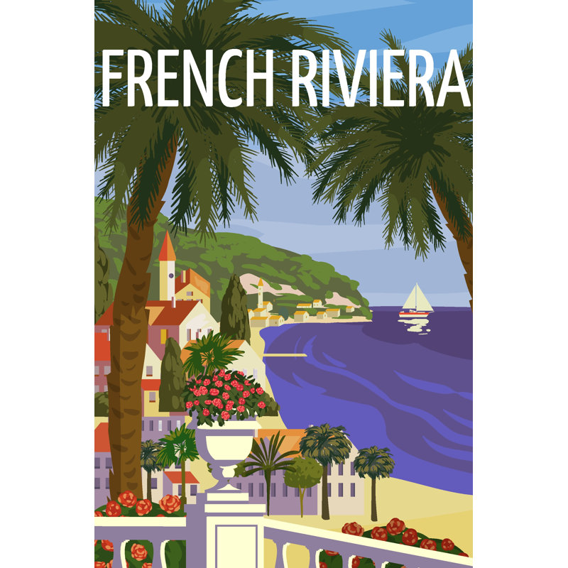 French Riviera, Nice - Wrapped Canvas Print, 91cm H x 61cm W x 3.8cm D
