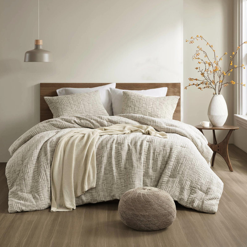 Très grand / très grand édredon de 3 pièces, 100% coton avec motif géométrique