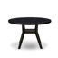 Ensemble de salle à manger 7 pièces avec 6 chaises de cuisine en polyester texturé brun, haut dossier et une table moderne au fini noir sablé.-1372937909-1372937910
