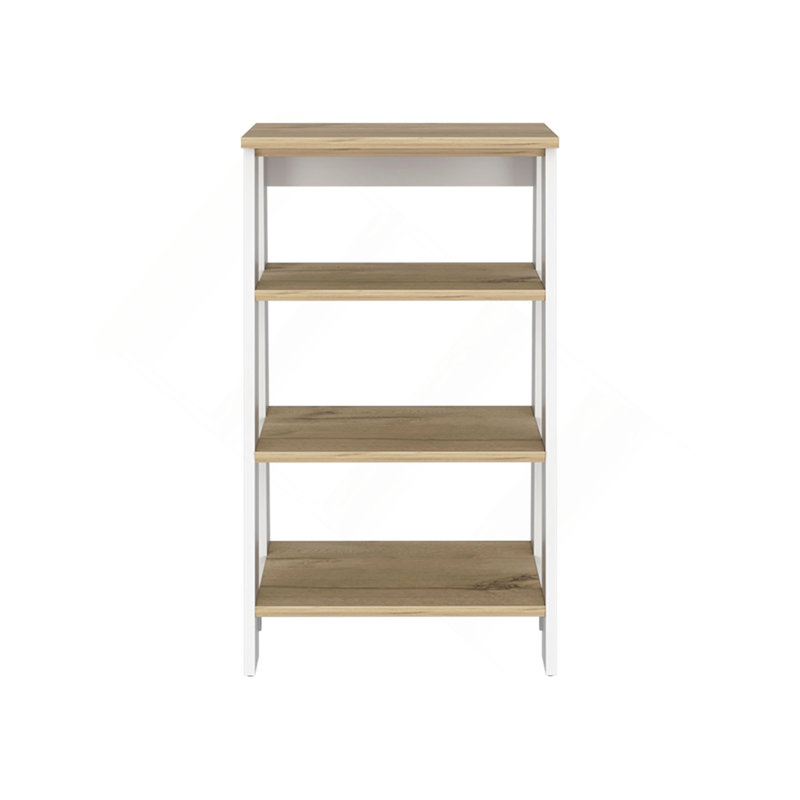 Armoire à linge Clair, deux tablettes intérieures, deux tablettes ouvertes, une porte