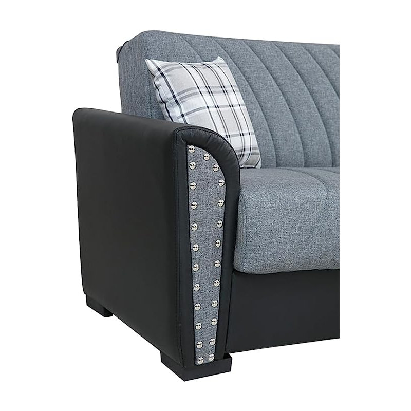 Canapé-lit convertible en tissu Sundon , Mélange de polyester gris