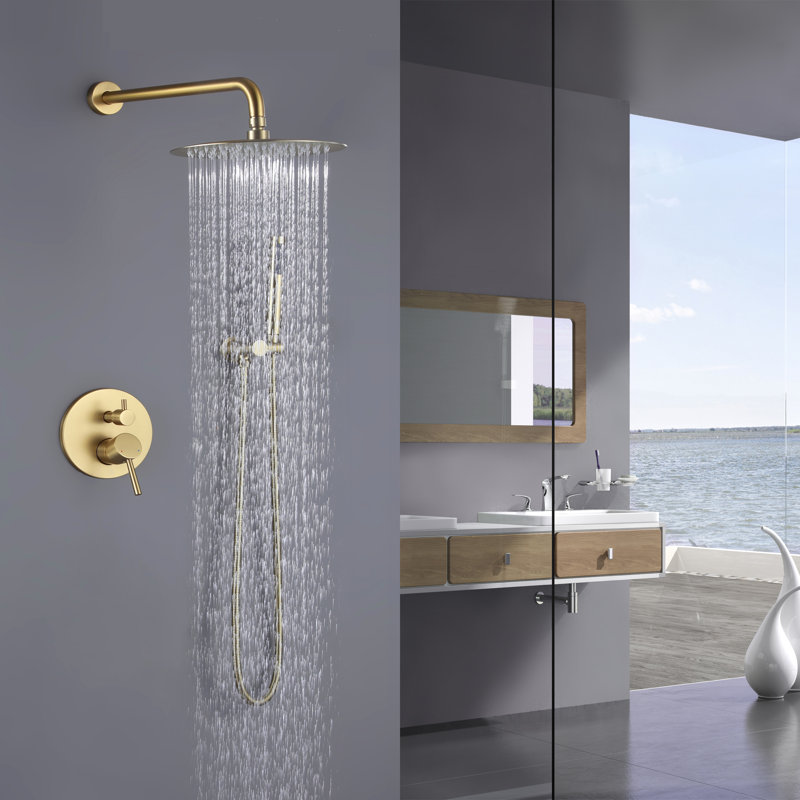 All-In-One Kit with Rough in-Valve, Brushed Gold