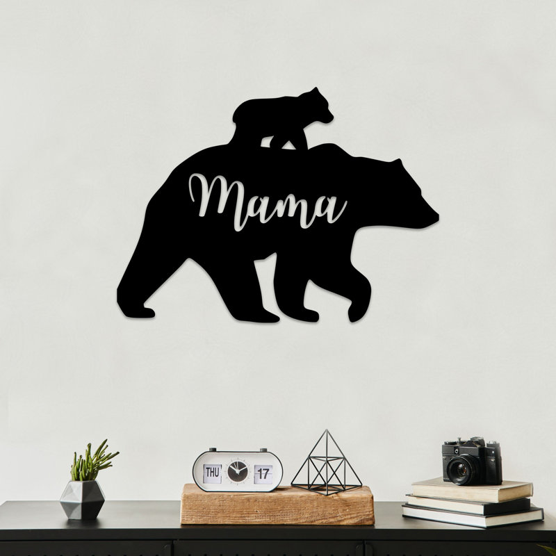 Art mural Ellieann Mama Bear, Noir, H 46 po x l 34 po x P 1 po