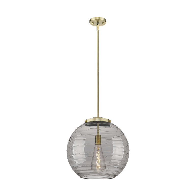 Luminaire suspendu 1 lumière Ellington, H 17,13 po x l 15,75 po x P 15,75 po, Laiton antique