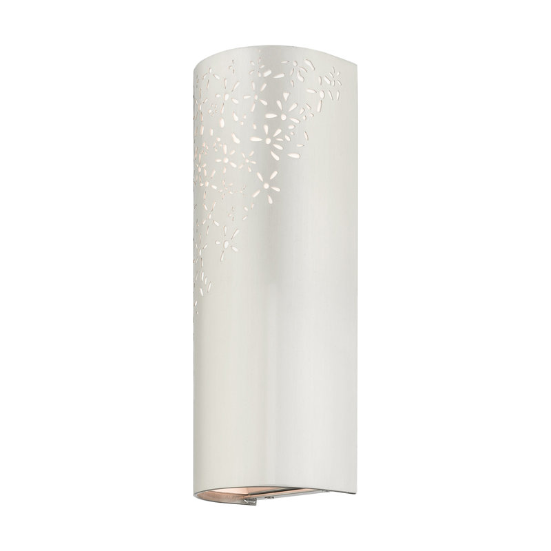 Noria Brushed Nickel 2-Light ADA Compliant Sconce with Off-White Linen Shade