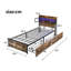 Metal Bed With Led And 2 Drawers Industrial Style-1228657780